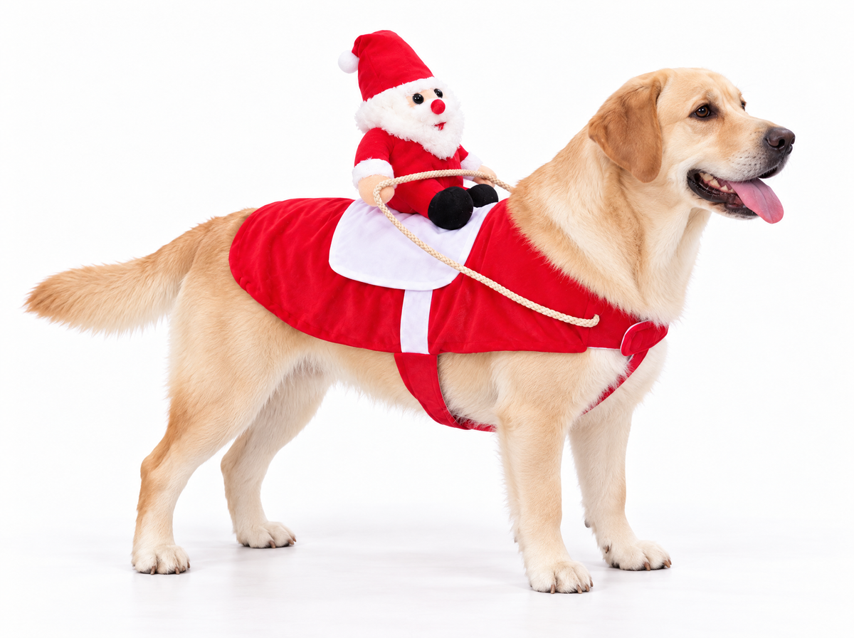 SantaPaws™ - Santa Claus Riding Dog Costume